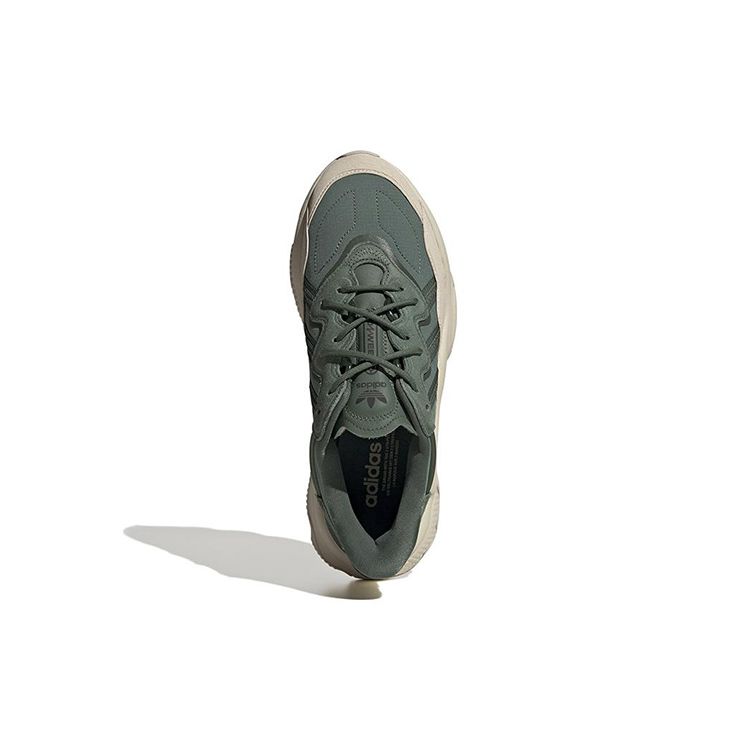 adidas Originals Ozweego Кожаные Удобные Трендовые Спортивные Нескользящие Прочные Низкие Повседневные Кроссовки Унисекс Повседневные Кроссовки Зеленый Серый FZ5631