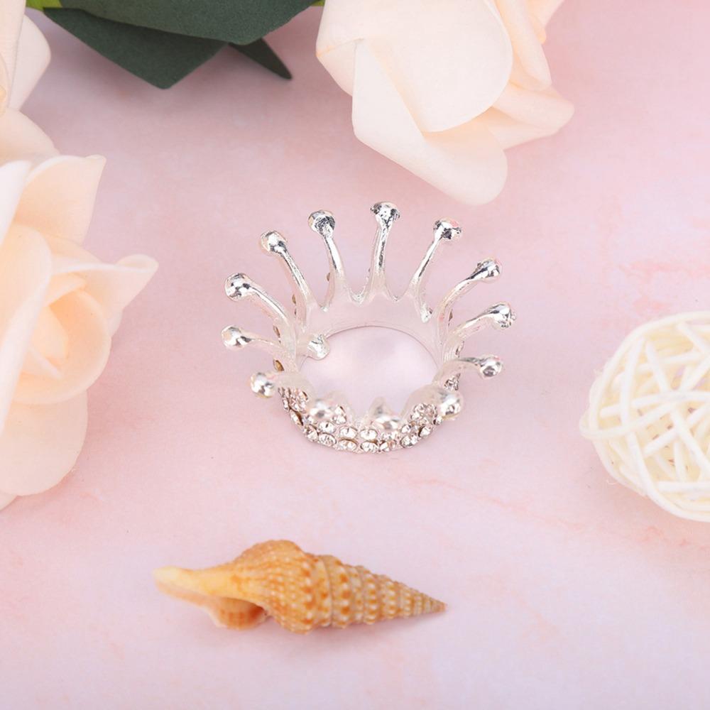 Gilt Painted Crown Design Nail Art Brush Holder Alloy Rhinestone Manicure Tool Rack Home Use