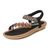 2025 IELTS Run Новые бохо-сандалии женские летние стразы вечерний ветер плоская подошва круглая головка защипнуть ноги открытые носки холод