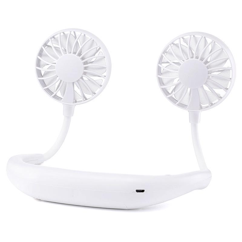 Портативный двойной вентилятор для шеи, USB перезаряжаемый небольшой офисный вентилятор, спортивный вентилятор для шеи на открытом воздухе