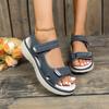 Fashion New Brand Hook Loop Sandals Women Summer Leather Light Casual Wedge Platform Shoes Black Women Outside Anti-slide Sandal Size 43