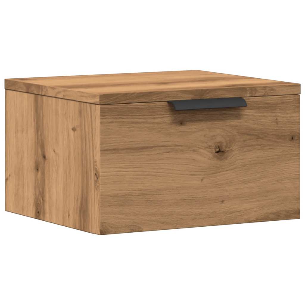 Wall Mounted Nightstand Artisan Oak 34 x 30 x 20 cm