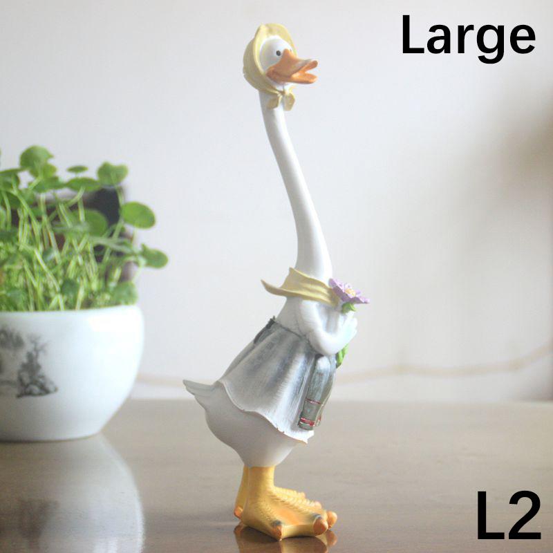 Садовая статуя Утка из смолы Фигурки для рукоделия Утка Член семьи Украшения для двора Художественные работы Скульптуры животных Современный домашний декор
