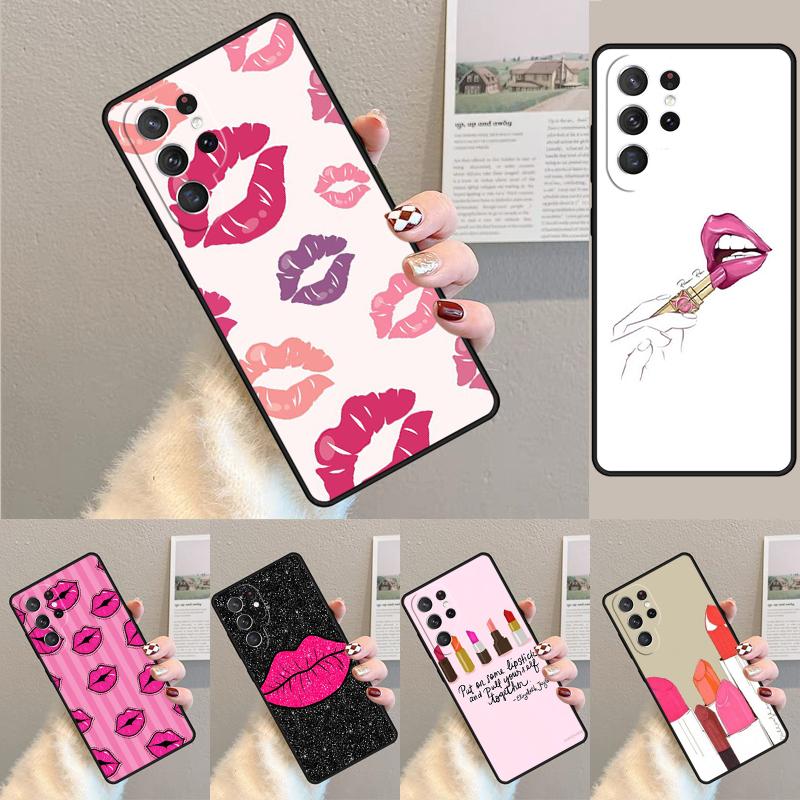 Lipstick Love Fashion phone case Cover For Samsung Galaxy S24 S25 Ultra S21 S22 Ultra S10E Note 10 Plus Note 20 FE S23