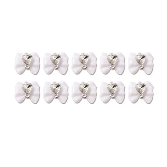 10Pcs Nail Art Charms Shiny DIY Manicure Nail Tips Accessory Love Heart Rhinestone Bow Nail Decoration for Nail Salon