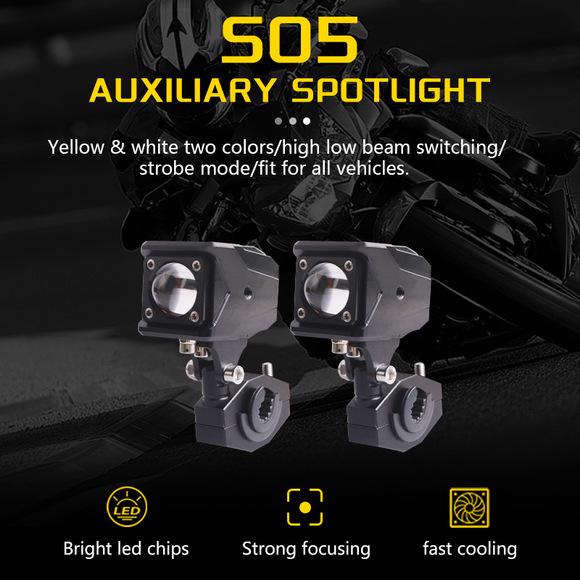 Three SANVI 3-inch Universal Bi-Beam LED Fog Lights: 35W White and Yellow Matrix Headlights