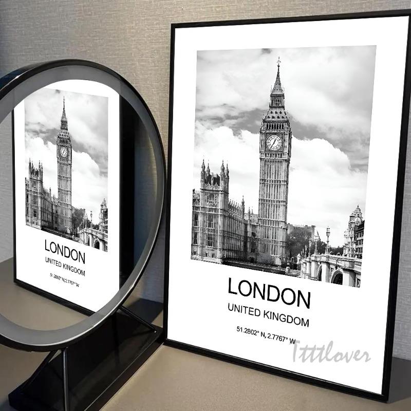 1pc City Poster New York London Paris Poster Paper Print Home Bedroom Entrance Bar Cafe Art Painting Decoration