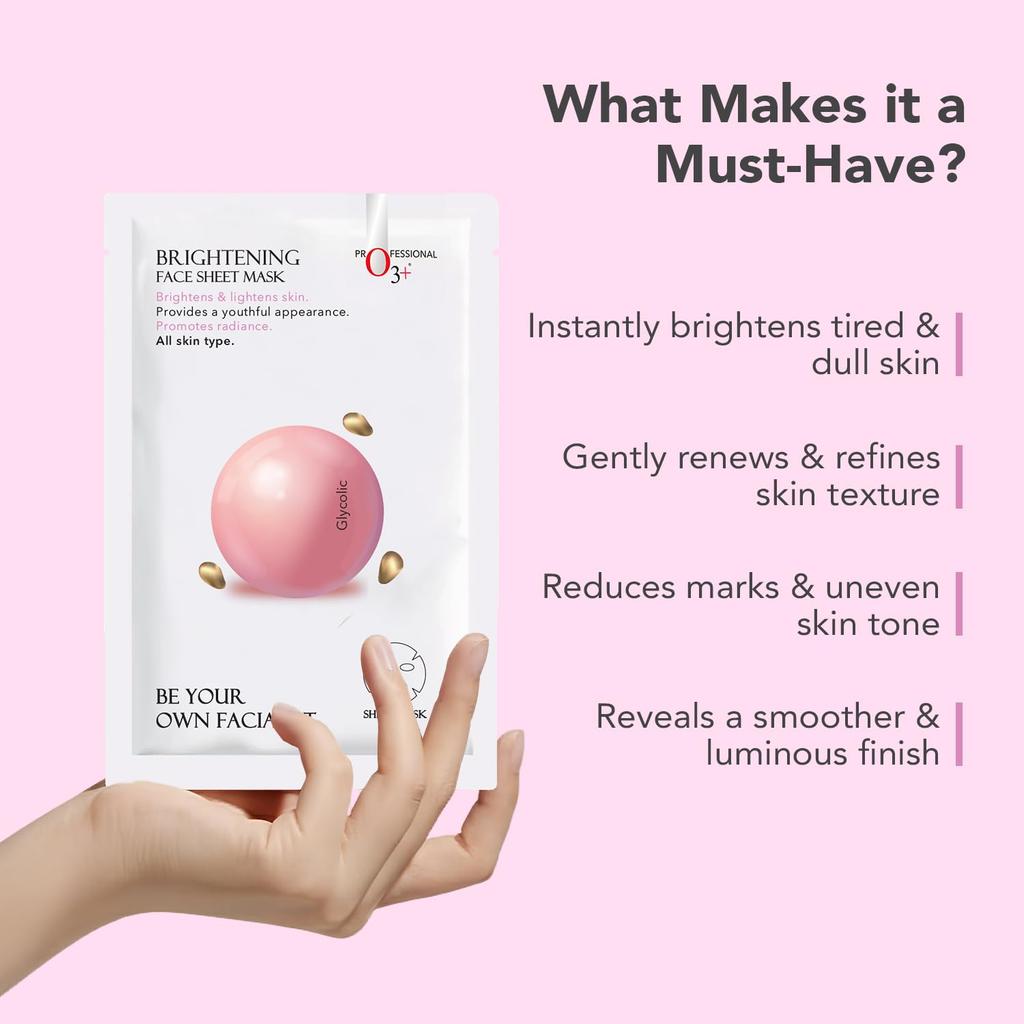 O3+ Facialist Осветляющая тканевая маска для лица 30 г Упаковка из 1 шт. для сияющего тона кожи и мгновенного сияния