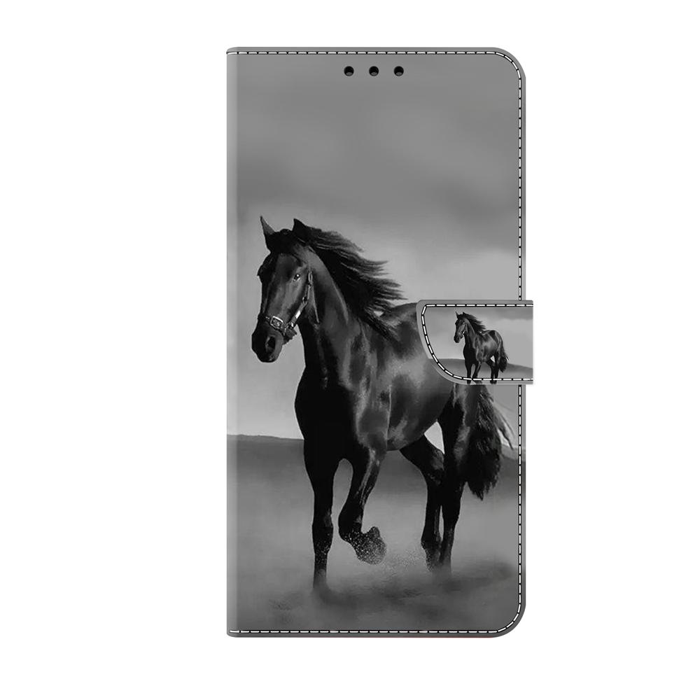 Кожаный чехол для мобильного телефона A Steed Dark Horse с рисунком для iPhone Samsung Xiaomi Redmi Motorola Nokia Sony LG