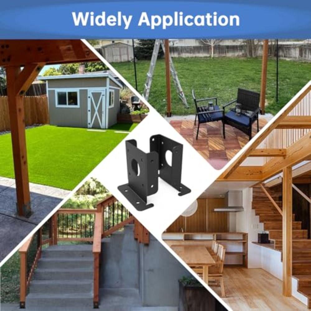 2pcs Sturdy Support Wood Fence Pergola Brackets Easy Installation Adjustable Design Post Base Brackets Sturdy Durable