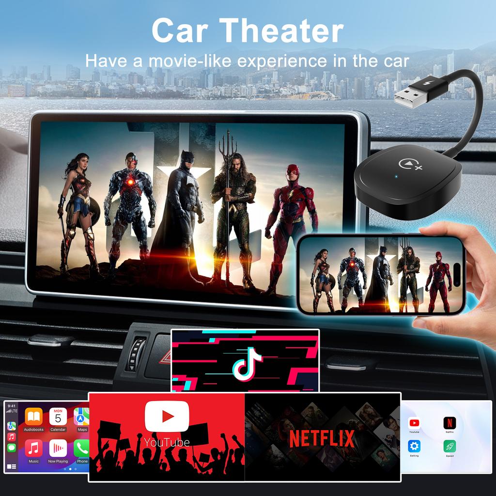 Проводной и беспроводной Carplay Box Беспроводной автомобильный видеоконвертер Адаптер Carplay