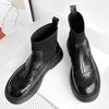Осень и зима новые эластичные тонкие ботинки женские британские на толстой подошве ботинки-носки Мартин универсальные вязаные бархатные короткие ботинки
