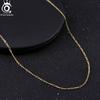 ORSA JEWELS Золото 18 карат Серебро 925 пробы Алмазная огранка Цепь-Фигаро Ожерелье Классический Стиль Аксессуар на шею для женщин SC27