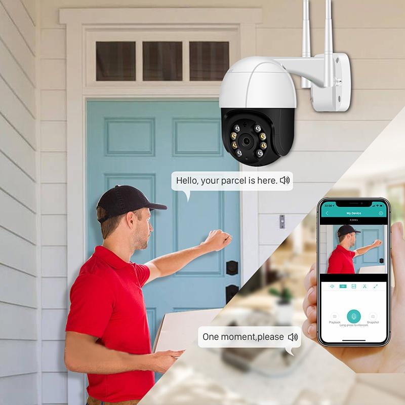 1080P Wi-Fi PTZ уличная IP-камера двустороннее аудионаблюдение 4-кратный цифровой зум красочное ночное видение высокоскоростная купольная беспроводная PTZ-камера домашней безопасности