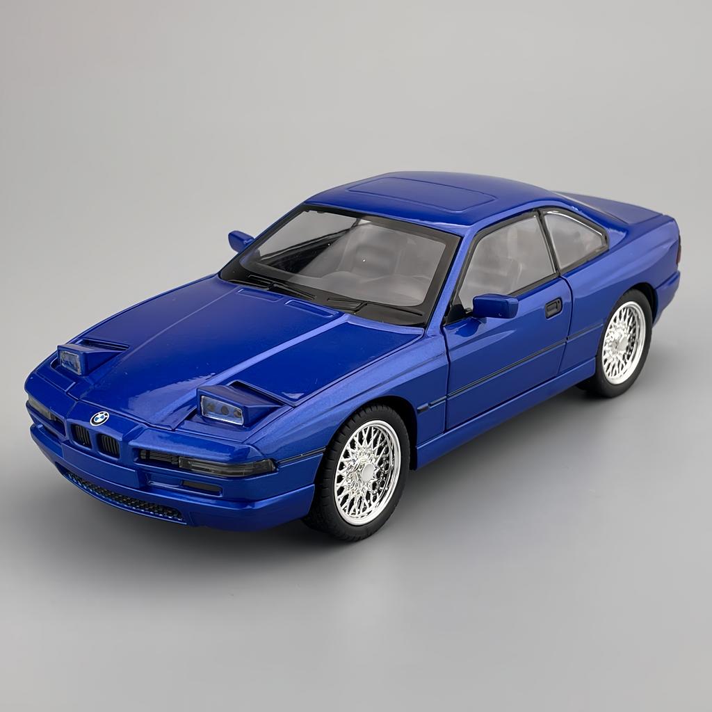 1:24 BMW Vintage 850CSI Classic Pop-up Headlights Simulation Alloy Car Model Kids' Toy Car Pull Back Gift for Boys & Collectors