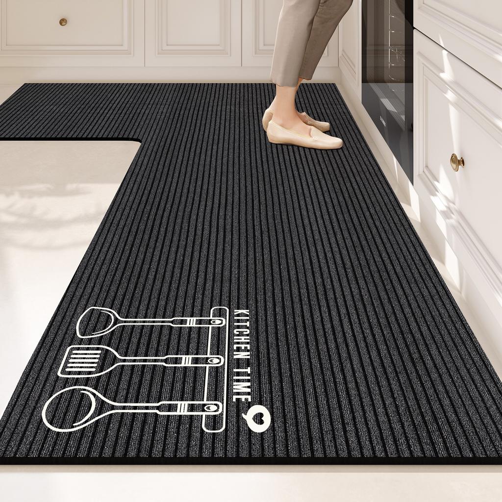 Premium Kitchen Floor Mat L-shaped Dirt-resistant Anti-slip Mat Diatom Mud Easy To Clean Foot Mat Household Quick-drying Water-absorbing Floor Mat