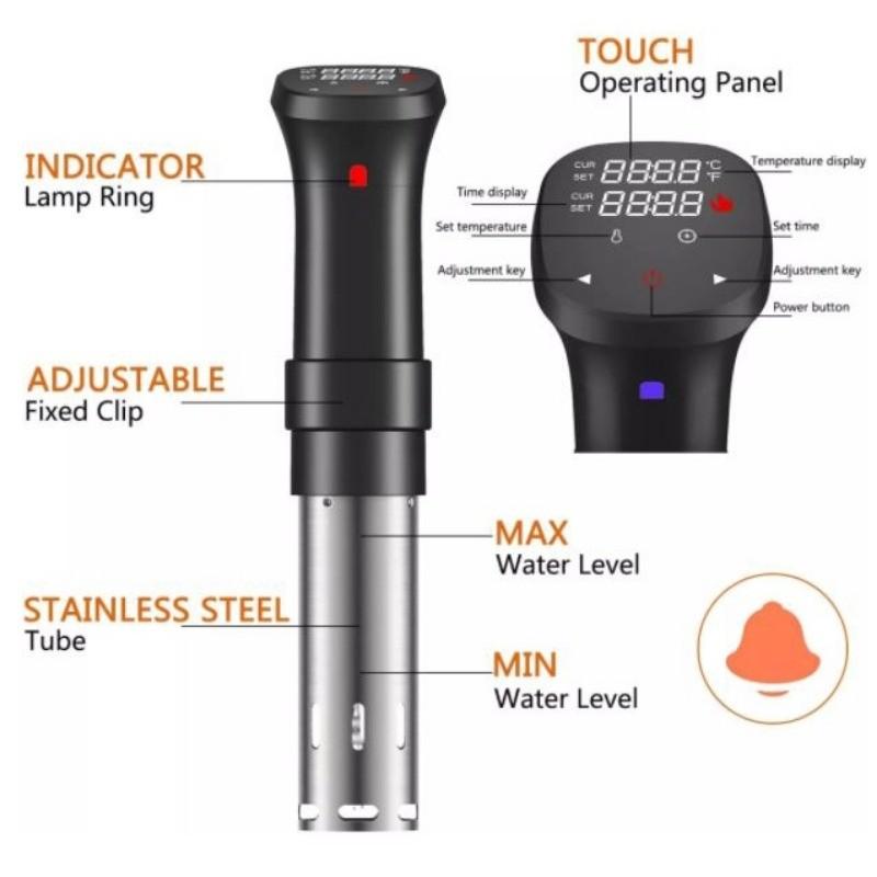 Медленноварка Sous Vide из нержавеющей стали с термическим иммерсионным циркуляционным насосом, водонепроницаемая вакуумная точная температурная машина