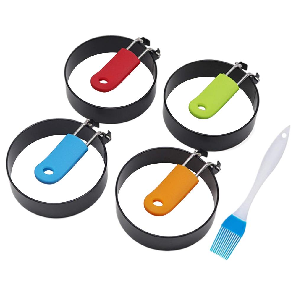 2,95 дюйма 2/4 шт. Кольцо для яиц, Форма для маффинов с яйцом, Форма для омлета с кисточкой, Кольцо для жарки яиц, Форма для блинов, Легко чистить с ручкой