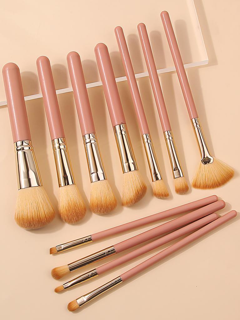 11pcs Makeup Brush Set High Quality Synthetic Bristle Foundation Brush Eyeshadow Brush Loose Powder Brush Contouring Brush