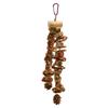 Parrot Chewing Toy Beak Grinding Safe Log Nut Pine Cone Corn Leaf Hanging Bird Cage Toys for Medium