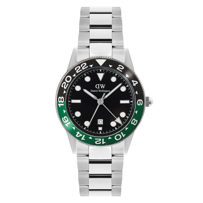 Daniel Wellington European and American watches GMT watch luminous green black bezel watch quartz movement stainless steel strap 40MM black DW00100920