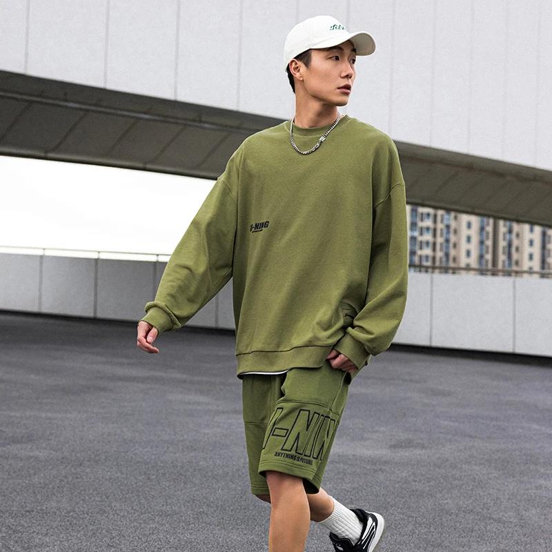 Свитшот из коллекции спортивной моды Li Ning для мужчин, зеленый, AWDT683-4