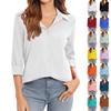 Women's T Shirt Tee Prints Womens Long Sleeve Button Shirt Blouse Casual Tops