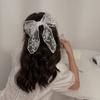 Fashion Solid Color Women Lace Hairclip Black White Bow Hair Barrettes Ponytail Hairpin Accessories For Women Hair Decoration