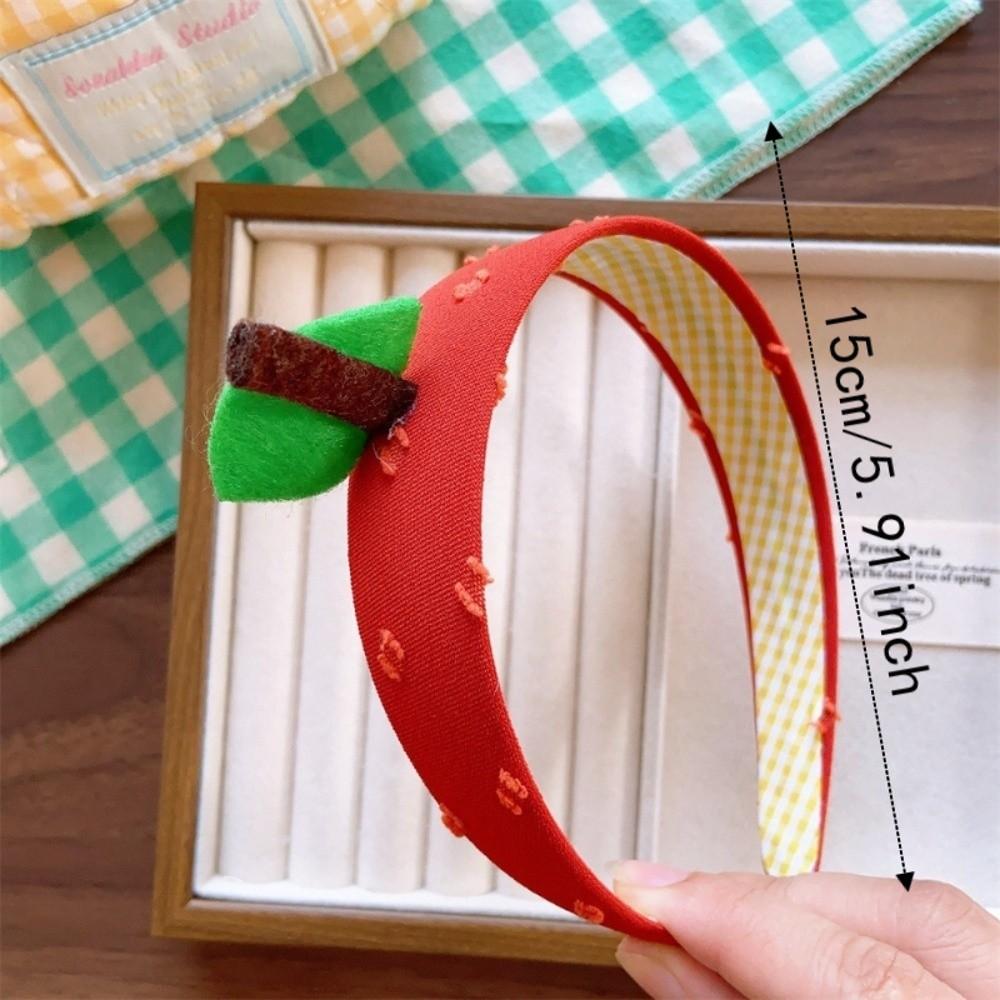 Polka Dot Pattern Strawberry Headband Y2K Wide Fruit Hairbands Apple Headband Daily Hair Styling