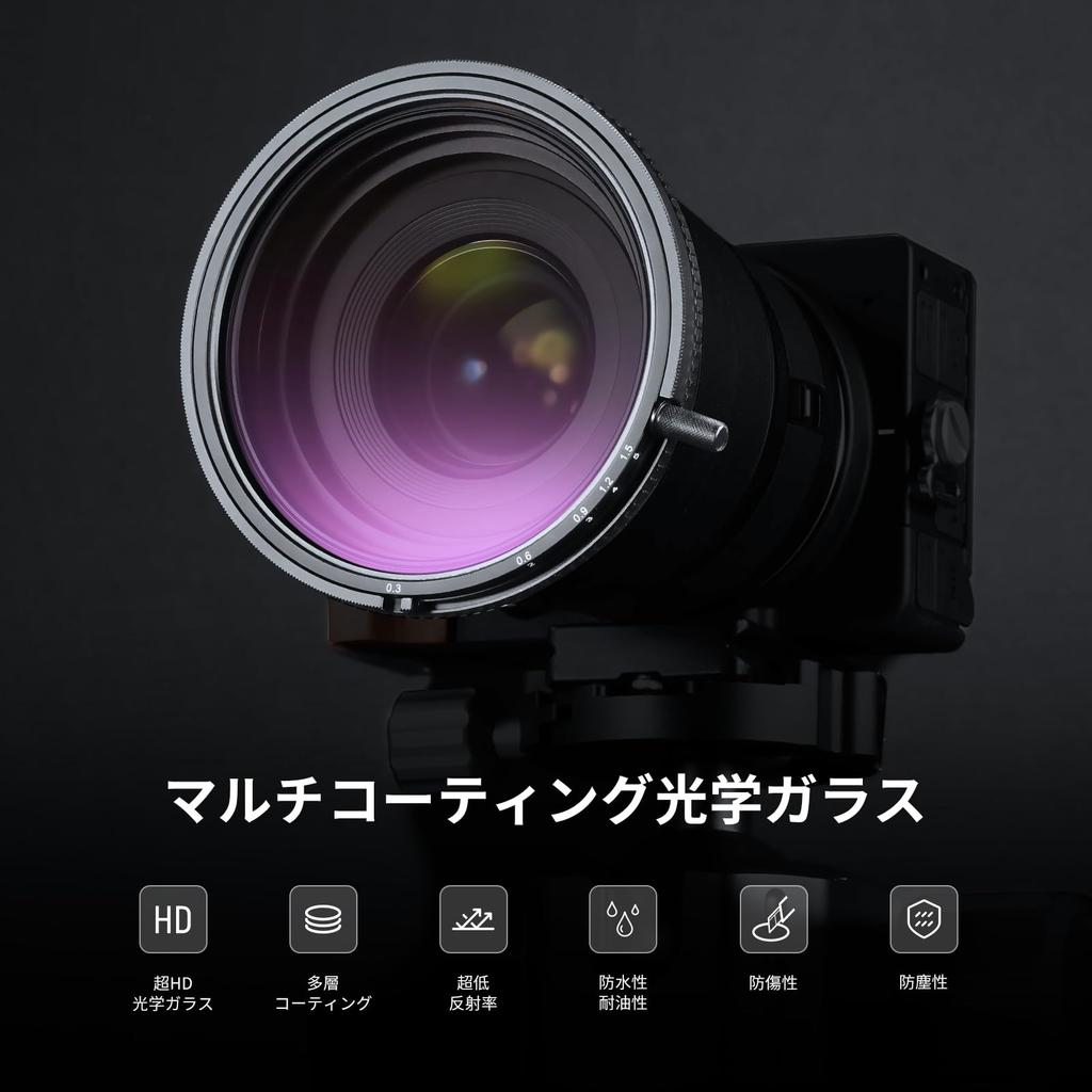 NEEWER 72mm True Color Variable and CPL Filter 2in1 Adjustable Neutral Density and Circular Polarizing Filter HD Optical Alloy Frame ND2-32