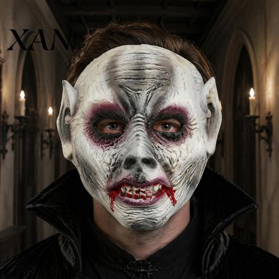 Realistic Vampire Zombie Masque Halloween for Adults, Creepy Blood Scary Soft Foam Full Face Costume, Cosplay Party Stained Fangs