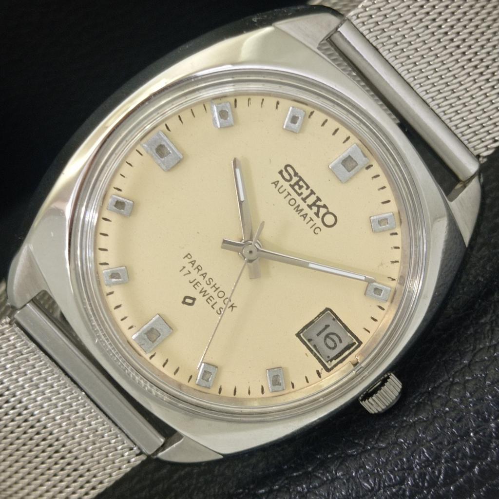 Seiko SPORTSMATIC VINTAGE JAPAN 7625E MENS CREAM COLOR DIAL WATCH A703935-1 R213g-a703935