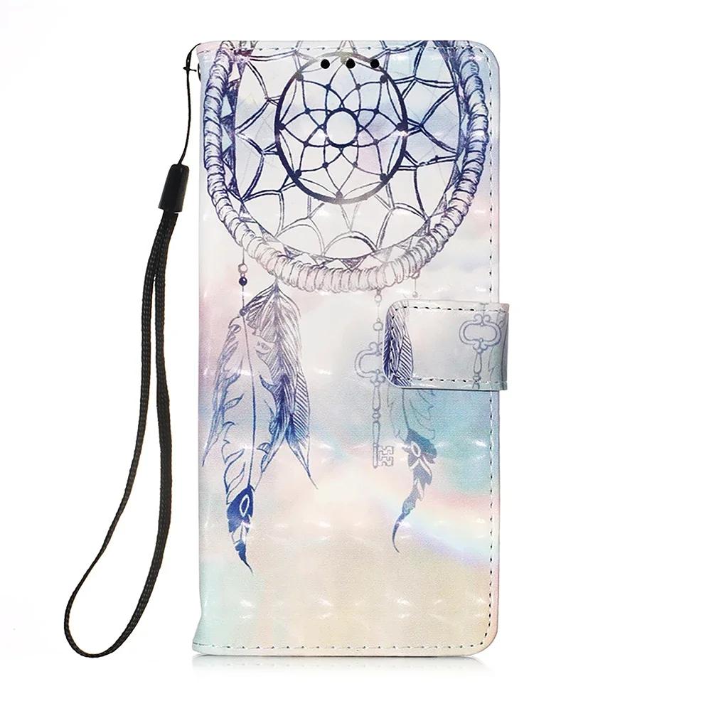 Милый painted кожаный чехол-книжка на For Samsung Galaxy M13 M12 A12 A13 A22 A22S A32 A52 A52S A72 A73 Кошелек Подставка Обложка-книга Ремешок