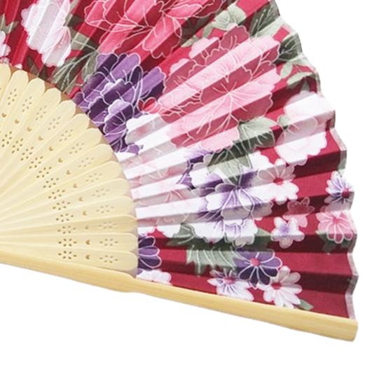 Складной веер в японском стиле с цветком, портативный летний ручной бамбуковый охлаждающий вентилятор, украшение для танцевального представления, реквизит для костюмов для вечеринок
