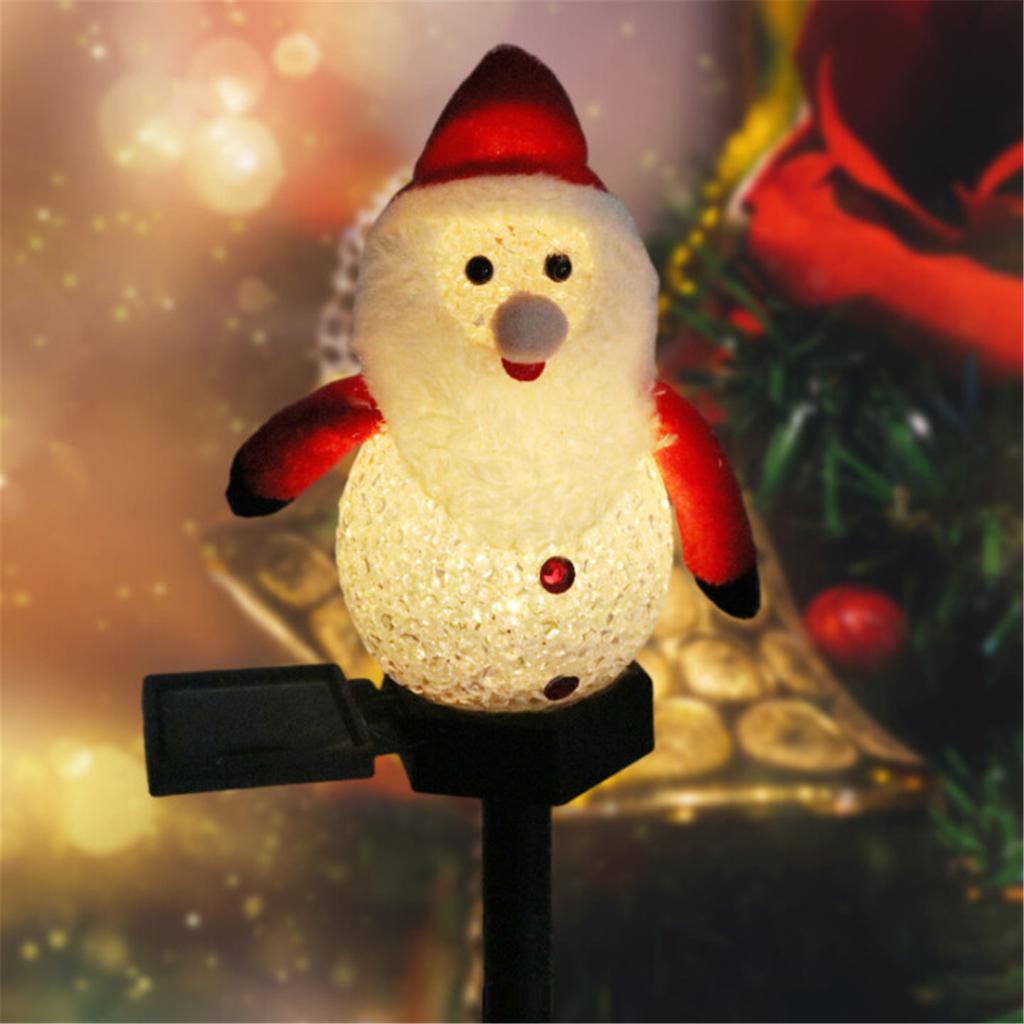 Christmas Solar Snowman Light Outdoor Waterproof Snowman Christmas Stake Solar Light Garden