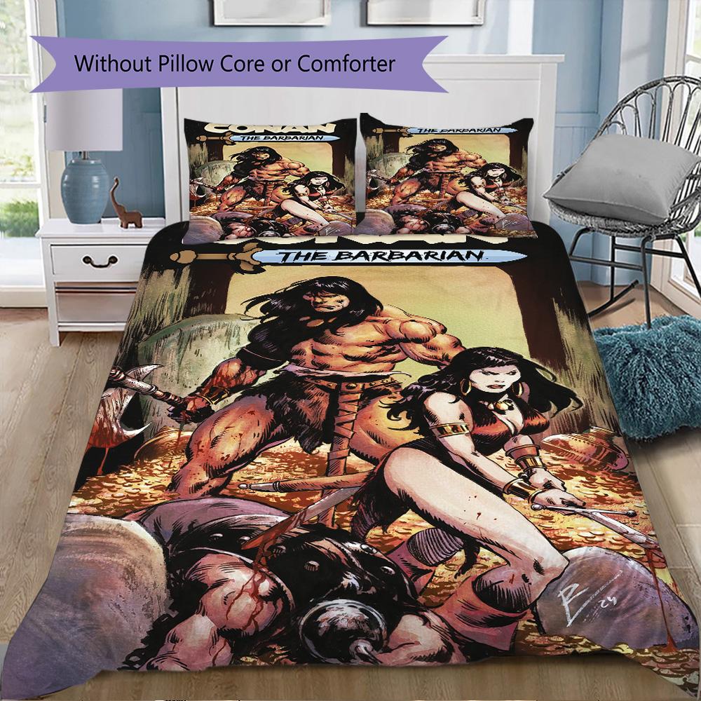 Conan the Barbarian Pattern Bedding,Quilt Set Quilt Cover Pillowcase Home Birthday Gift (1*duvet cover+2*pillowcase,without core)SSJT0917546