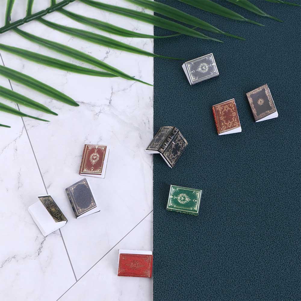 Pretend Play Retro European Style Vintage Mini Books Miniature Dollhouse Decoration Notebook