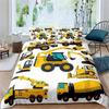Duvet Cover Cartoon Excavator Tractor King Duvet Cover Cartoon Construction Truck Bedding Sets Vehicle for Children Room Decor