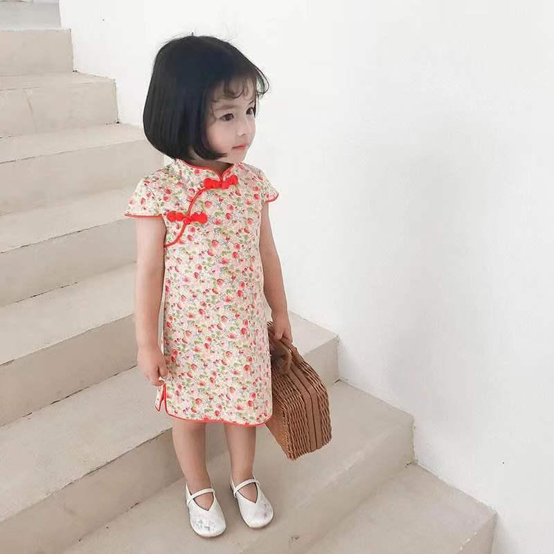 Летнее платье-ципао в стиле ретро для девочек в китайском стиле — наряд принцессы для малышек