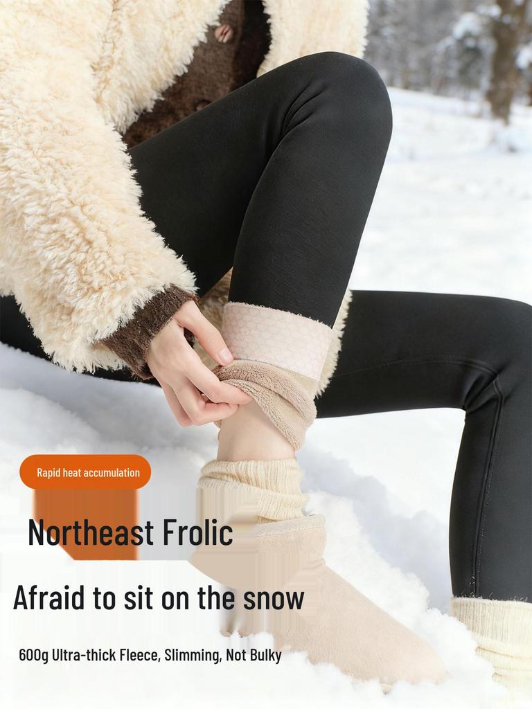 Женские очень плотные утепленные леггинсы для йоги с высокой талией - 800 г хлопка, теплые, extra long, зимний базовый слой (2025)