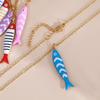 Cute Exquisite Colorful Fish Pendant Necklaces For Women Girls  Stainless Steel Necklace Summer Beach Jewelry Gift