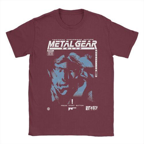 Мужская и женская футболка MGS1 Solid Snake Game, хлопковые топы Metal Gear, забавные футболки с коротким рукавом и круглым вырезом, классические футболки
