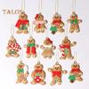 12 шт. Рождественские пряничные человечки, украшения для рождественской елки, подвесные украшения в виде пряничной куклы для праздничного декора дома