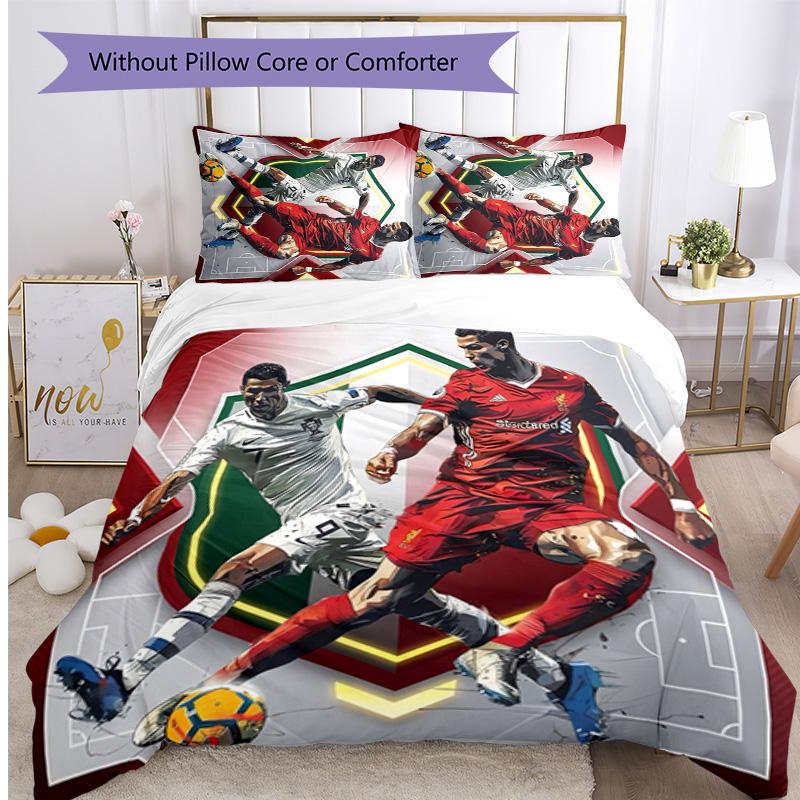 Cristiano Ronaldo Printed Bedding 3 Piece Set Cozy Breathable Bed Cover Set as Housewarming Holiday Gift