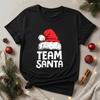 Women's Casual Short Sleeve T-Shirt with Christmas Team Santa Print T-Shirts Round Neck Christmas Party Wear Women's Clothing
