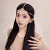 Для женщин Свадебные богемные украшения на лоб в виде капли воды Свадебный головной убор Цепочка на лоб для невесты
