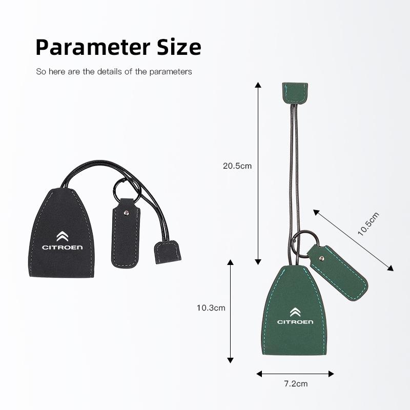 FFEC7 Car Logo Keychains Selected Suede Leather Car Key Bag For Citroen Celysee C6 C3 C5 C1 C2 C4 Aircross Picasso Cactus Berlingo Sax