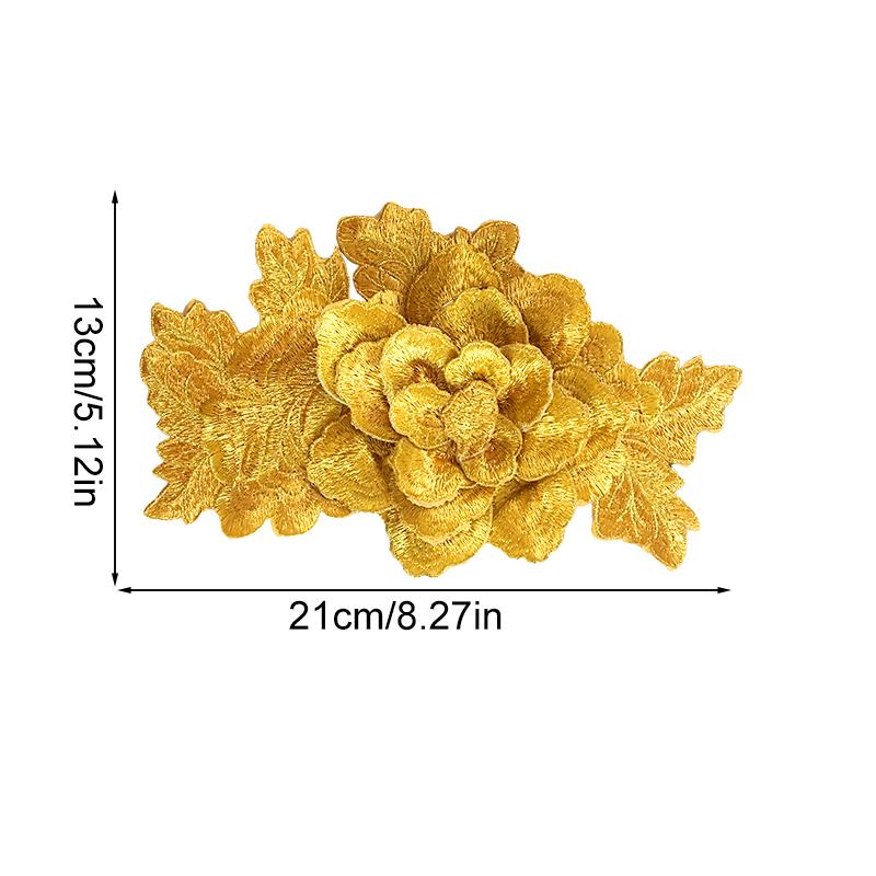 1 шт., нашивка ручной работы, модное платье, аксессуары, сумка, декор, 3D пион, вышитая аппликация, цветы, нашивки, одежда, шитье
