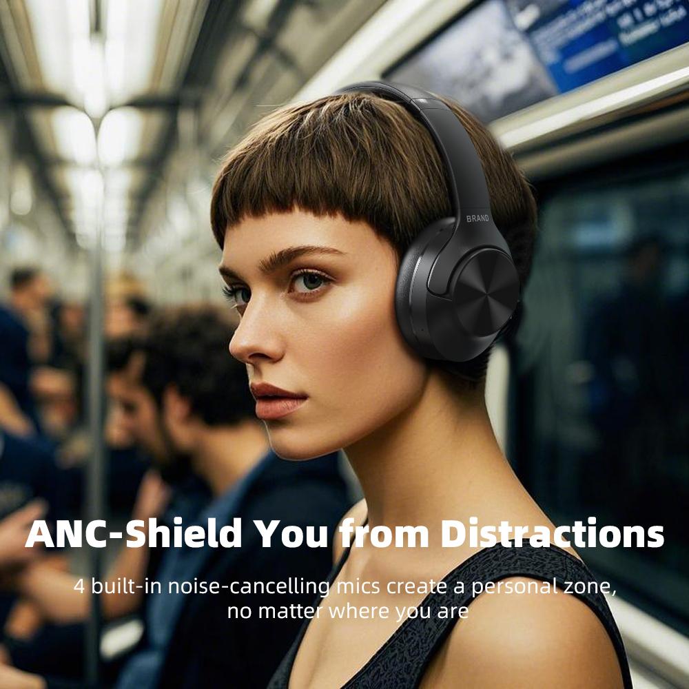 2025 New Wireless Headphones Noise Cancelling BT Foldable Hifi Deep Bass Earphones HI-RES Audio With Mic Headphones