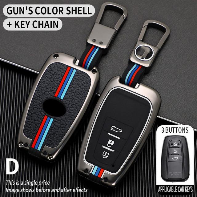Car Key Case for Toyota Prius Camry Corolla C-HR CHR RAV4 Prado Izoa Levin Avalon 20 18 2019 2020 Zinc Shell Cover